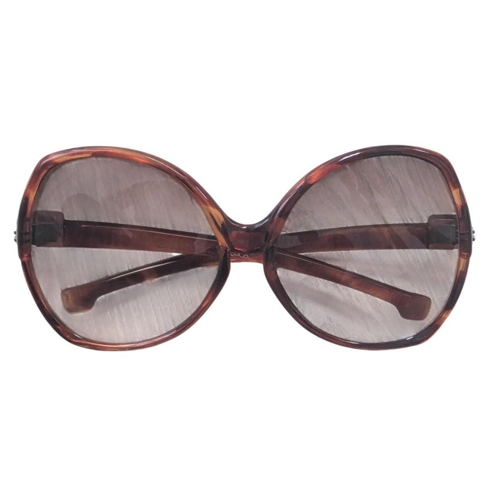 Vintage 70s Oscar de la Renta Oversized Tortoise Sunglasses Brown Gradient lens
